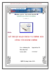 Đề tài Kỹ thuật soạn thảo và trình bày công văn hành chính