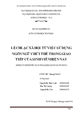 Đề tài Lệch lạc xã hội từ việc sử dụng ngôn ngữ chửi thề trong giao tiếp của sinh viên hiện nay