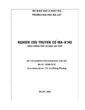 Đề tài Nghiên cứu truyện cổ Mạ -Kho bằng phương pháp so sánh ngoại hình