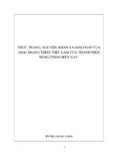 Đề tài Thực trạng, nguyên nhân và giải pháp của tình trạng thiếu việc làm của thanh niên nông thôn hiện nay