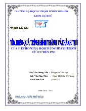 Đề tài Tìm hiểu quá trình hình thành và thành tựu cảu hệ thống xã hội chủ nghĩa thế giới từ 1917 đến 1991