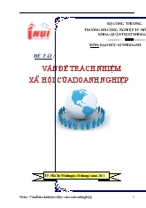 Đề tài Vấn đề trách nhiệm xã hội của doanh nghiệp