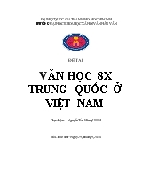 Đề tài Văn học 8x Trung Quốc ở Việt Nam