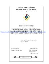Đề tài Xây dựng đời sống văn hóa đồng bào dân tộc Khmer tỉnh Sóc Trăng hiện nay – thực trạng và giải pháp