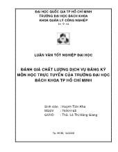 Luận văn Đánh giá chất lượng dịch vụ đăng ký môn học trực tuyến của trường đại học bách khoa tp Hồ Chí Minh