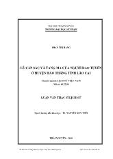 Luận văn Lễ cấp sắc và tang ma của người dao tuyển ở huyện bảo thắng tỉnh Lào Cai