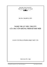Luận văn Nghệ thuật tiểu thuyết của Ma Văn Kháng thời kỳ Đổi mới