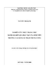 Luận văn Nghiên cứu thực trạng việc đánh giá kết quả học tập của sinh viên trường CĐSP trung ương