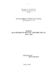 Luận văn Quan hệ kinh tế Việt Nam - Liên hiệp Châu Âu (1995 - 2004)
