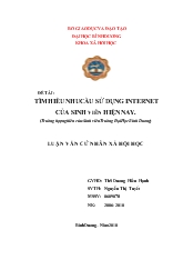 Luận văn Tìm hiểu nhu cầu sử dụng internet của sinh viên hiện nay