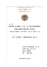 Luận văn Tìm hiểu nhu cầu sử dụng Internet của sinh viên hiện nay (trường hợp nghiên cứu- Sinh viên trường đại học Bình Dương)