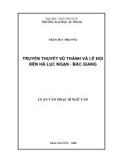 Luận văn Truyền thuyết Vũ Thành và lễ hội đền Hả Lục Ngạn - Bắc Giang