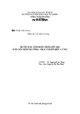 Tiểu luận Bước đầu tìm hiểu mối liên hệ dân số- Môi trường - phát triển bền vững