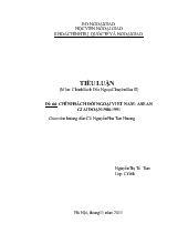 Tiểu luận Chính sách đối ngoại Việt Nam- Asean giai đoạn 1986-1991