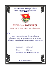 Tiểu luận Đoàn thanh niên Cộng sản Hồ Chí Minh xã Mường Trai - Huyện Mường La - tỉnh Sơn La với công tác giải quyết việc làm cho thanh niên