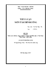 Tiểu luận Kiểm soát chi tiêu công và quản lý Ngân sách Nhà nước ở Việt Nam- Thực trạng và giải pháp