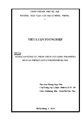 Tiểu luận Nâng cao năng lực, phẩm chất lượng Thanh tra Sở giao thông vận tải Thành phố Hà Nội