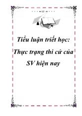 Tiểu luận Thực trạng thi cử của sinh viên hiện nay