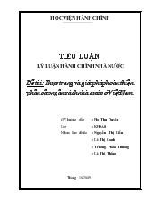 Tiểu luận Thực trạng và giải pháp hoàn thiện phân cấp ngân sách nhà nước ở Việt Nam