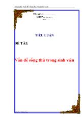 Tiểu luận Vấn đề sống thử trong sinh viên