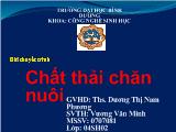 Bài thuyết trình Chất thải chăn nuôi