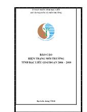 Báo cáo Hiện trạng môi trường tỉnh Bạc Liêu 2006 - 2010