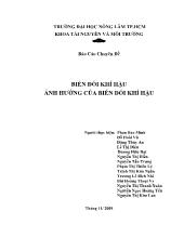 Chuyên đề Biến đổi khí hậu ảnh hưởng của biến đổi khí hậu