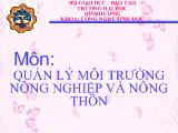 Đề tài Hậu quả của chiến tranh tới môi trường sống hiện nay