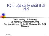 Đề tài Kỹ thuật xử lý chất thải rắn