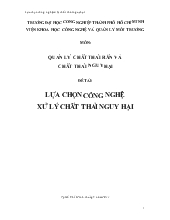 Đề tài Nghiên cứu lựa chọn công nghệ xử lý chất thải nguy hại