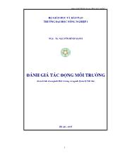 Giáo trình đánh giá tác động môi trường (ĐTM) của PGS - TS Nguyễn Đình Mạnh Trường Đại Học Nông Nghiệp I