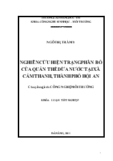 Khóa luận Nghiên cứu hiện trạng phân bố của quần thể dừa nước tại xã Cẩm Thanh, thành phố Hội An