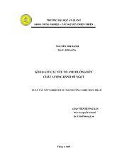 Luận văn Khảo sát các yếu tố ảnh hưởng đến chất lượng bánh mì ngọt