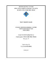 Luận văn Sử dụng chế phẩm sinh học cải tiến chất lượng rượu vang chuối xiêm