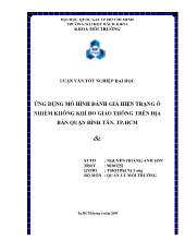 Luận văn Ứng dụng phần mềm mô hình car đánh giá ô nhiễm không khí do giao thông trên địa bàn quận bình tân tp Hồ Chí Minh