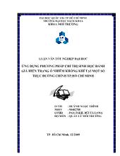 Luận văn Ứng dụng phương pháp chỉ thị sinh học đánh giá hiện trạng ô nhiễm không khí tại một số trục đường chính tp Hồ Chí Minh