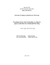 Luận văn Ứng dụng tin học môi trường phục vụ công tác quản lý chất thải rắn ở thành phố Đà Nẵng