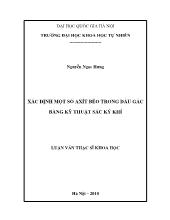 Luận văn Xác định hai axít béo không no trong dầu Gấc là axít oleic và axít linoleic bằng phương pháp sắc ký khí sử dụng detector FID