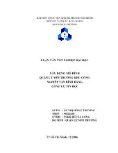 Luận văn Xây dựng mô hình quản lý chất lượng môi trường khu công nghiệp Tân Bình bằng công cụ tin học