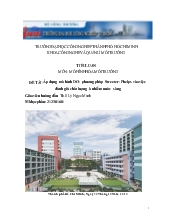 Tiểu luận Áp dụng mô hình DO- Phương pháp Streeter- Phelps vào việc đánh giá mức độ ô nhiễm nước sông