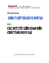 Tiểu luận Các quy ước liên quan đến chất thải nguy hại