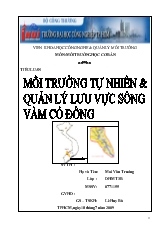 Tiểu luận Môi trường tự nhiên & quản lý lưu vực sông Vàm Cỏ Đông
