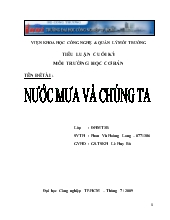 Tiểu luận Nước mưa và chúng ta