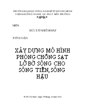Tiểu luận Xây dựng mô hình phòng chống sạt lỡ bờ biển cho sông tiền sông hậu