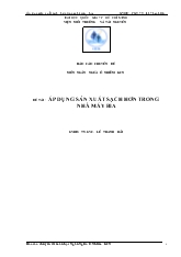 Báo cáo Áp dụng sản xuất sạch hơn trong nhà máy bia