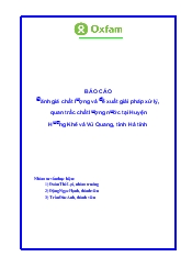Báo cáo Đánh giá chất lượng và đề xuất giải pháp xử lý, quan trắc chất lượng nước tại Huyện Hương Khê và Vũ Quang, tỉnh Hà tĩnh