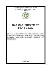 Chuyên đề Ảnh hưởng của giống chè và chất lượng nguyên liệu đến hoạt tính kháng Bacillus Subtilis, Bacillus Cereus Và Proteus Sp