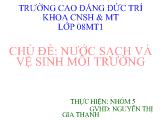 Chuyên đề Nước sạch và vệ sinh môi trường