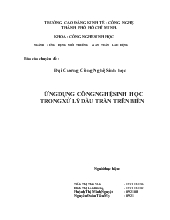 Chuyên đề Ứng dụng công nghệ sinh học trong xử lý dầu tràn trên biển