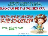 Đề tài Điều tra, khảo sát hiện trạng xả thải, thu gom, lưu trữ, tái chế nhớt thải từ hoạt động sửa, rửa xe trên địa bàn một số quận trung tâm Ớ tp.Hồ Chí Minh
